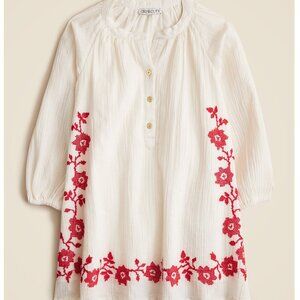 Crewcuts  J Crew Embroidered popover dress in airy gauze Size 7